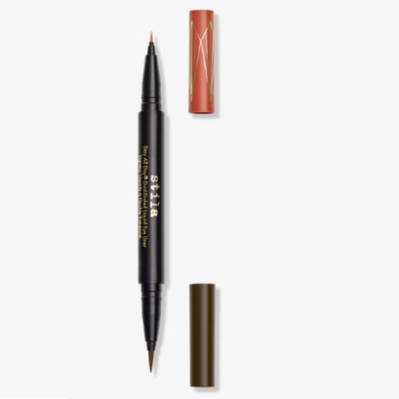 NEW Stila Stay All Day Dual-Ended Liquid Eyeliner - Amber/Dark Brown - Picture 2 of 3